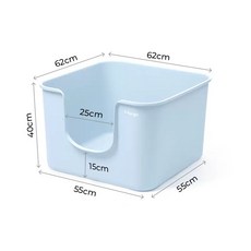 Mango 開放式貓砂盆 單層 大空間 防外濺 貓便盆 貓砂盆, 北鼻藍, 黃色, 咖色, 藍色, 粉色, 1個