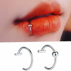 얼굴 입술 장식 데일리 패션 액세서리 가짜 립 피어싱 커브 링 입찌 착용 간편