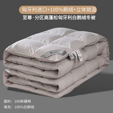 구스다운 호텔이불 구스다운호텔이불 한파 겨울용 침구 헝가리 흰 거위털 이불 다운 봄 가을, I. 슈프림그레이(사일런트)