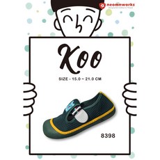 【深綠】MIT 台灣製 neomnworks 幼兒園室內鞋 koo8398 手工透氣童鞋 防潑水室內鞋袋 (尺寸: 15.0 ~ 21.0 CM)