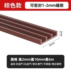 【 隔日到貨】 多層門縫隔音條【可手撕】 門縫密封條 防盜 隔音 防風 防蟲 靜音 隔音條 門 窗 門擋 側邊條, 1個, 不可手撕_棕色_2mm*10mm*6米