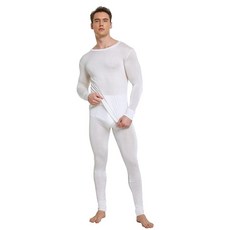 Viamulion 남성용 퓨어 멀베리 실크 니트 보온 속옷 상의(상의만 해당) 회색. 스몰_154743, 화이트, 라지_154743