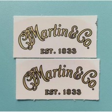 마틴 일렉트릭 기타 헤드 로고 워터 트랜스퍼 프린팅 상표 스티커 탈착식 필름 포함 2개 세트 2321842, 마틴 일렉트릭 기타 헤드 로고 워터 트랜스퍼 프린팅 상