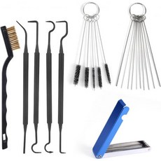 연료분사기 세척 키트 브러시 1개 헤드 포함 바늘 23개 나일론 5개 후크 4개 오토바이 ATV 체인소 용접기 유지보수용, 연료분사기 세척 키트 브러시 1개 헤드 포함 바늘 23