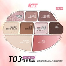羅小曼修容盤 RMT 高光修容盤 綜合九色盤, 【修容盤】T03 粉霧星雲, 1個