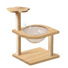 寵傢好太空艙貓跳台K2，贈除臭慕斯，多功能貓抓板跳台，貓咪玩樂休息空間, 1個, 花朵款K2 (贈1罐噴霧) 一單限一組