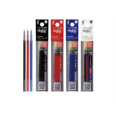 파이롯트 프릭션 시너지3 0.4mm 리필 3개입 지워지는 볼펜 사무 학용품 필기구 지우개, 혼합3색 3개입