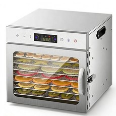 多層不鏽鋼食物烘乾機，數位溫控透明視窗，健康零食DIY，多層分區食材不串味，安全不鏽鋼材質, 双层机身-8层触摸款干果机