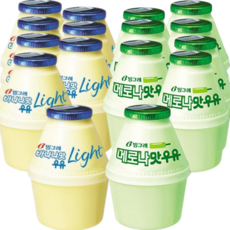 빙그레 바나나우유 240ml 16입 혼합 (바나나맛라이트8입+메로나맛8입)
