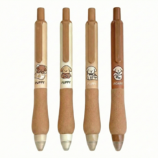 노이리 지워지는 캐릭터 볼펜 흑색 0.5mm, 1세트, 커피 퍼피