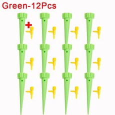 자동 급수 장치 자체 식물 가능한 관개 꽃용 시스템 물방울 키트 조절 제어 도구 정원, Green- 12Pcs