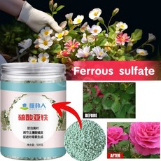 황산 철 꽃 비료 토양 개선 산성 장미 동백 녹색 월계수 난초 황엽 비료 500g (단위-2bottle)