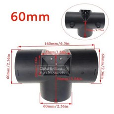 60mm/75mm 자동차 히터 공기 환기 덕트 Y T 피스 배기 커넥터 w/Webasto 디젤 주차 히터 용 이중 조절 밸브 플랩, 1)T-60mm
