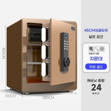 ANYOU 스마트 가정용 금고 사무용 가후합금강 지문인식 소형금고, 커피 골드-45cm