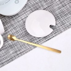 桃園出貨-陶瓷杯蓋通用勺子單賣配件恆溫圓蓋多邊蓋子金勺配套馬克杯蓋子, 1個, 方頭金勺【沒有杯蓋】