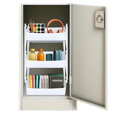 TidyFriend 사물함 선반 3단 다용도 사물함 정리함 29 x 27.9 x 50cm(11.4 x 11.9 x 19.75인치) 추가 보호를 위한 브래킷 포함 - 사물함 정, TidyFriend 사물함 선반 3단, 다용도 사물함