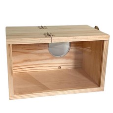 ideastore 둥지 상자 새의 둥지 잉코 번식 번식 상자 새장 새의 둥지 상자 천연 목재 아크릴 투명판 자연 M사이즈 13*13*25, 1개, 상세페이지 참조