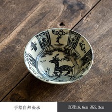 手繪壺承陶瓷茶席配件 功夫茶具壺託, 1個, 手繪自然壺承,圖片色