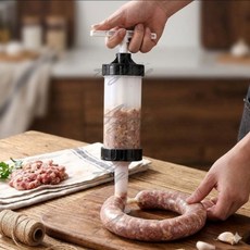 3pcs/세트 식품등급 소시지제조기 깔때기 충전재 고기채움관 DIY매뉴얼, 1개, 하얀색