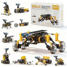 STEM 25-in-1 교육용 태양열 발전 장난감 만 8-12세 남아용 과학 키트 로봇 8-13세 빌딩 장난감 실험 세트 8 9 10 11 12 13 14세 아, STEM 25-in-1 교육용 태양열 발전 장난감, 만