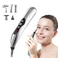 VIVEKATT 침구 5 in 1 전자 충전식 강력한 경락 에너지 마사지 펜 도구 흰색