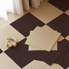 접착식 데코타일 거실용 벽지 스티커 셀프 바닥타일, 28x28cm, 1개, 크림브라운+진회색 (4팩)