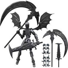 움직이는 3D 프린트 가동 다관절 로봇 마왕 오공 액션 피규어 마네킹 블록 조립 키덜트 피젯 토이 장난감 장식 소품, A 블랙 sps411, 1개