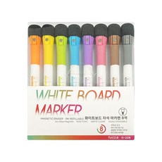 투코비 화이트보드 자석 마카펜 8색 G-208, 혼합색상, 8개