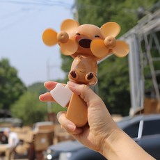미니 휴대용 수동 핸디 손 카피바라 듀얼 선풍기, 상세페이지 참조, 상세페이지 참조