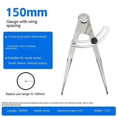 스테인레스 스텐 스틸 간격 나침반 조정 가능 수제 가죽 회전 Diy 도구 산업용 모든 철강 마킹 가장자리 크, 01 CHINA, 03 150MM