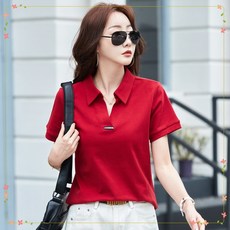 Gradle 봄여름 여성 폴로 반팔 티셔츠 골프반팔티 카라 반티 슬림핏 여성 골프웨어 DF376