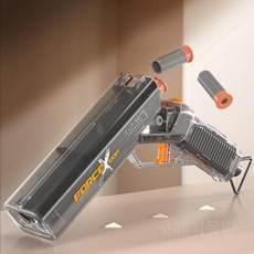 장난감총너프건 샷건 조립 나무 1개 다트총 키덜트 기관총, A. 더블샷건(투명그레이)4쉘+10탄