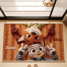 캐릭터 욕실 주방 현관 입구 미끄럼방지 발매트, 1개, B형