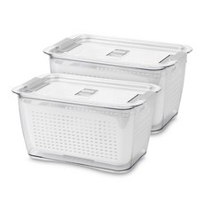 KKALKKEUMDAEJANG 方形瀝水保鮮盒, 2個