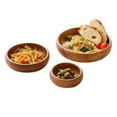 꿈꾸는 키친 아카시아 낮은 원형 볼 세트, 소+중+대 세트, 1개