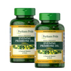 퓨리탄스 프라이드 달맞이꽃 오일 1000mg 함유 GLA 소프트젤, 120정, 2개