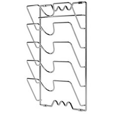 투데이리빙 무타공 5단 벽걸이 스텐 와이어 냄비 뚜껑 거치대 도마 정리 걸이 조리도구 수납 받침 정리대 꽂이 선반, 1개, R98602S(실버