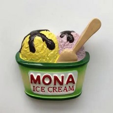 수제 그린 딸기 밀크 초콜릿 아이스크림 냉장고 자석 관광 기념품 스티커 선물, 7. 001