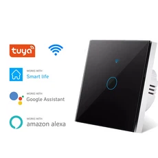 AXUS EU RF433 중립선 없음 스마트 홈 라이프 Tuya App 제어 WiFi 스위치 터치 지원 Alexa Google, 04 black touch one