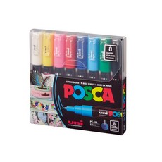 유니볼 선명한 발색 유니 포스카 마카 PC-1M (8색세트), 기본(~246078)