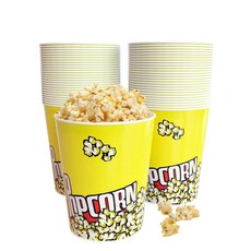 32온스 팝콘 버킷 50팩 레트로 스타일 일회용 박스 그리스 저항 소형 홀러 홈 영화 생일 밤 크리스마스 매점, 32 OZ (Pack of 50)