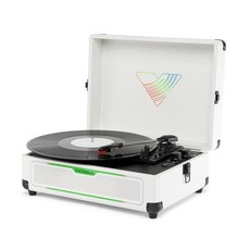 Victrola Journey II 2025 모델 – 블루투스 슈트케이스 레코드 플레이어 - 향상된 베이스가 있는 내장 스테레오 스피커 3단 속도 턴테이블 블루투스 입력 및, Glow