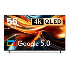26년형 신제품 구글5.0 탑재 아바 스마트 PRO 139cm (55인치) QLED 1등급 구글TV, 고객직접설치, 스탠드형, J55QLED, 55인치