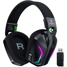WESEARY WG1 가상 7.1 사운드 게이밍 헤드셋 PC 게임 2.4G 블루투스 무선 헤드폰 노이즈 캔슬링 마이크, 가상7.1 블랙