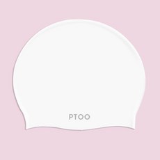 泳帽女士專業游泳運動防水不勒頭長髮防水印花時尚硅膠泳帽, PTOO白色泳帽, 1個