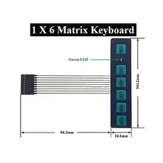 호환 키 버튼 4x4 멤브레인 스위치 키패드 Arduino 스마트 카 DIY 키트 용 1x4 1x6 3x4 4x4 4x5 매트릭스, 01 1x6 matrix keyboard