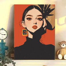 DIY 명화그리기 유화세트 시크한 그녀 그림그리기 40x50cm, 시크한 그녀 02, 1개