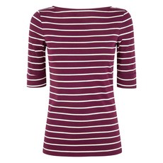 로렌랄프로렌 스트라이프 보트 넥 티셔츠