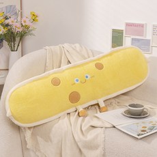 치즈 치즈 긴 침대 옆 쿠션 다리 받침 수면 침대 베개 옆으로 자는 쿠션 기숙사 포옹 베개, 낮잠, [100cm] 치즈베개