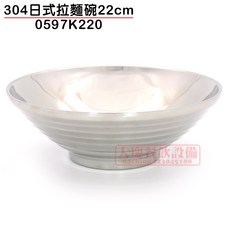 嚞 304不鏽鋼日式拉麵碗 22cm, 0597K220（12個以上無法超取）, 1個